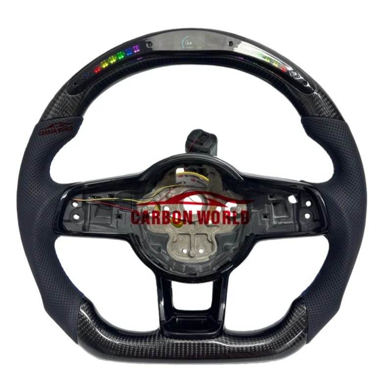

Carbon fiber leather LED custom steering wheel suitable for Volkswagen Golf MK7 MK6 MK5 GTI GTS GTD GTE R Passat CC R-Line