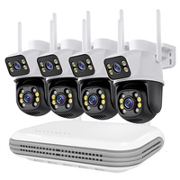 4CH Wireless CCTV System WiFi Camera Kit 6MP IP Cameras With Dual Lens Security Audio NVR Video Surveillance Set ICsee
