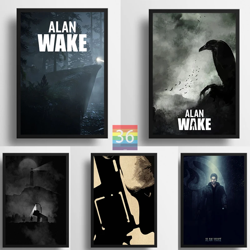 Alan Wake Gaming Poster Canvas Printing Alan Wake Video Game Cover Character Wall Art Picture Gaming Room Home Wall Decoration