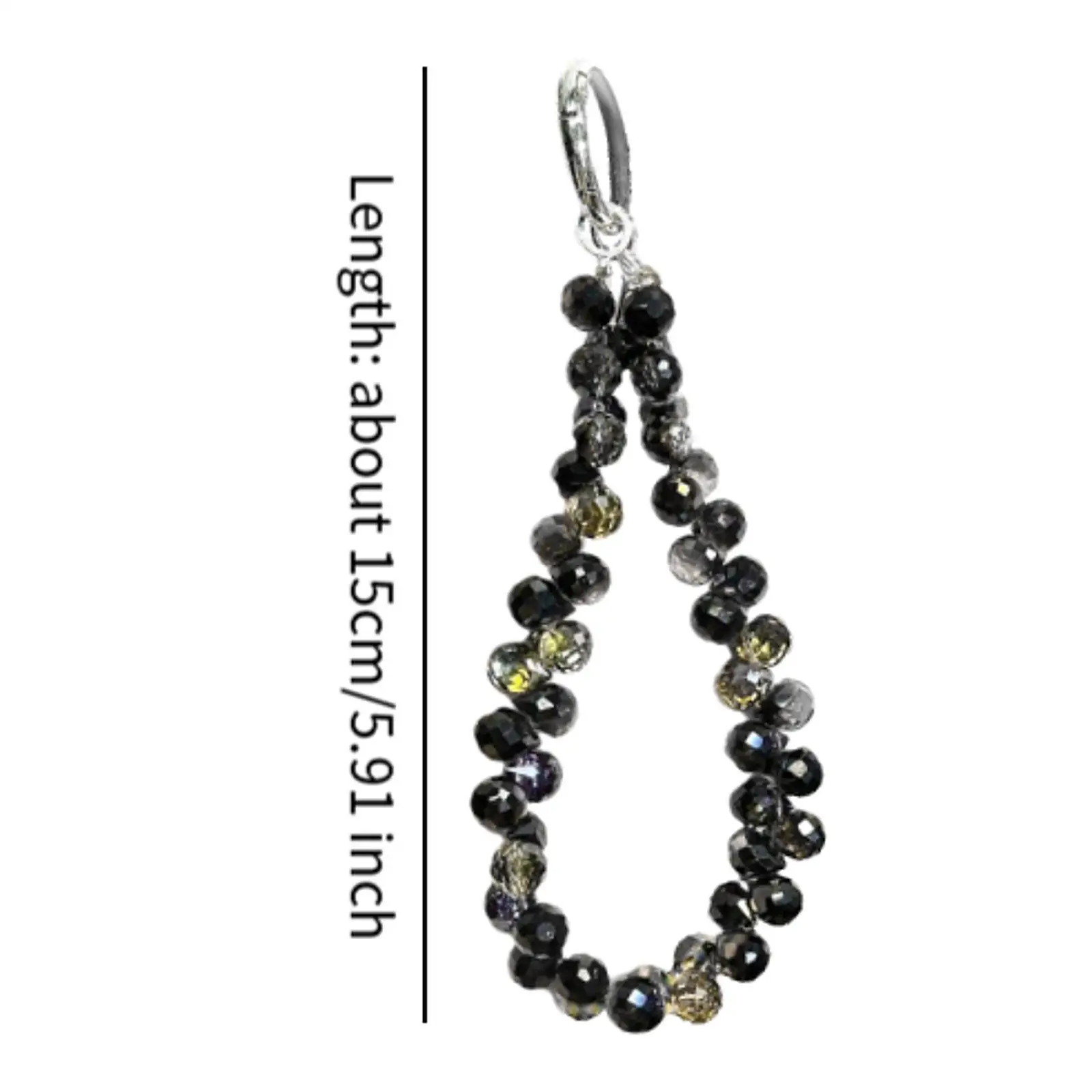 Cute Beaded Glass Keychain Bracelet Wristlet Bangle Chain Key Ring Pendant for Bag Decoration Women Party Favor