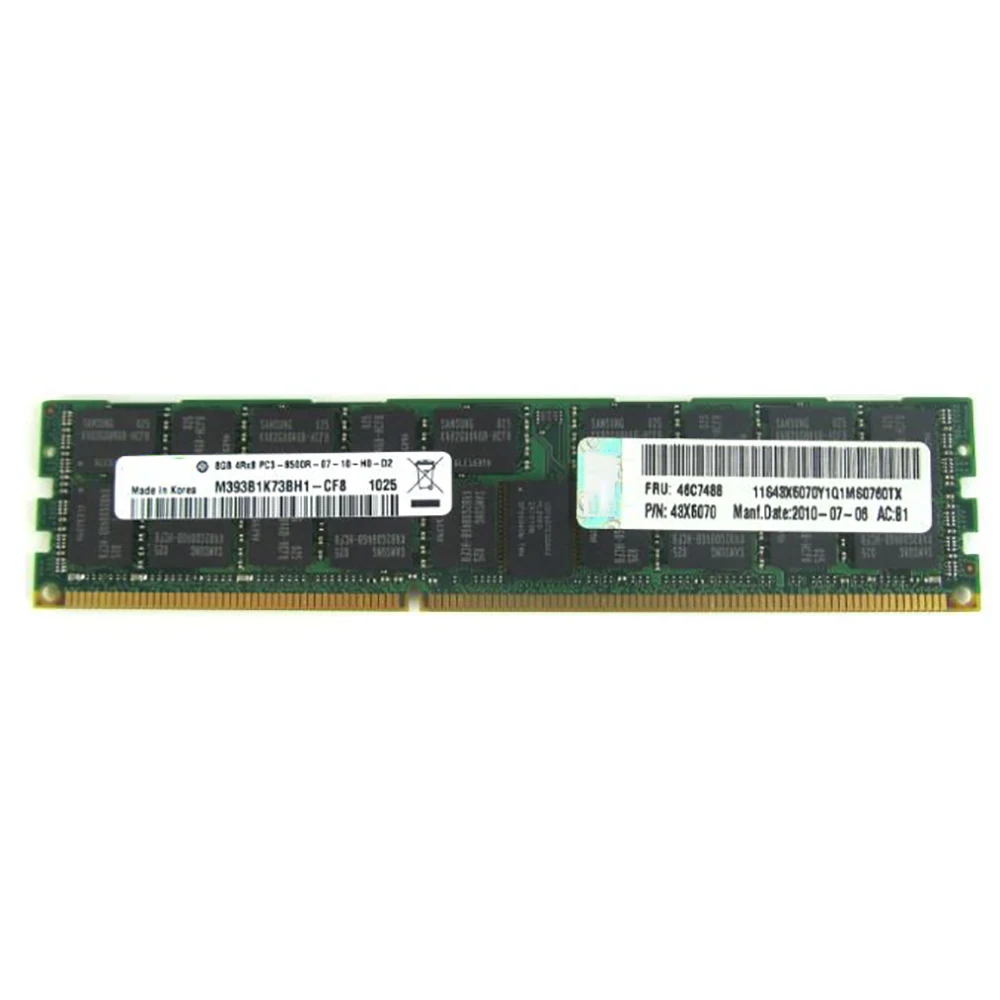 49Y1398 49Y1416 46C7488 46C7482 43X5070 For IBM 3850 X5 X3650 X3550 M3 M4 RAM PC3-8500R 8GB 4RX8 1066 DDR3 Server Memory