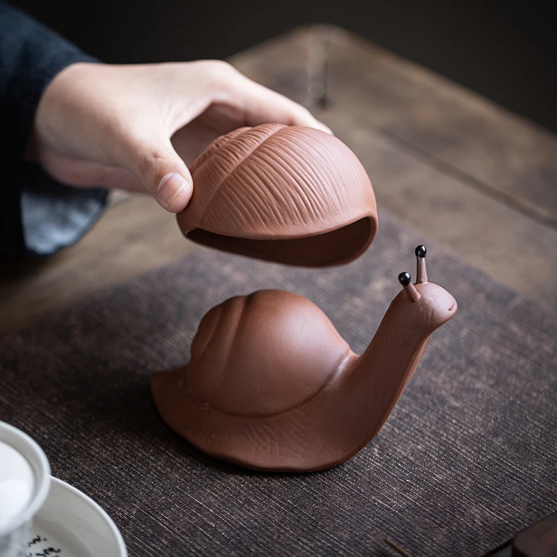 

Snail purple sand ornament tea room desktop creative little snail tea filter