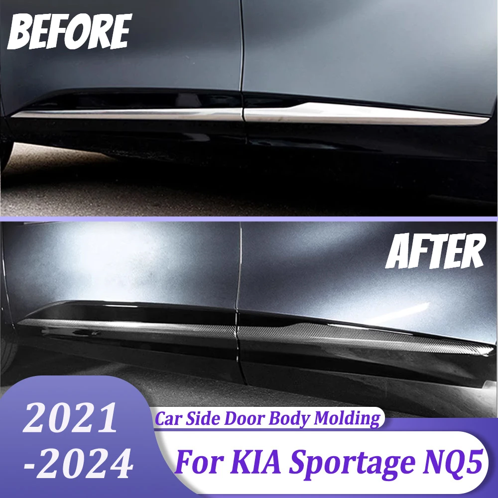 

Side Door Body Molding Line Cover Protector Exterior Car Styling Accessories Trim For KIA Sportage NQ5 2021 2022 2023 2024