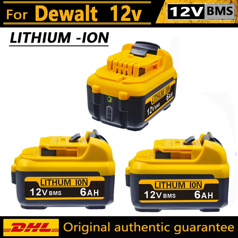 Original Battery12V 6.0Ah Rechargeable Lithium Ion Battery Replacement for Dewalt DCB120,Compatible 