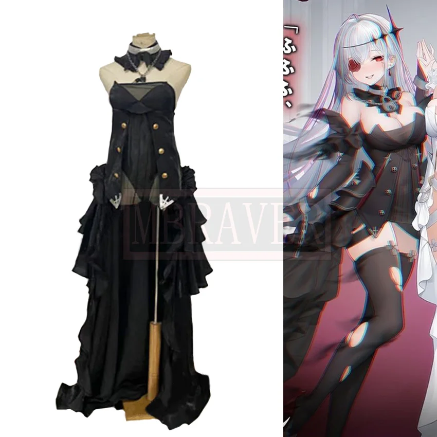 

Game Azur Lane SMS Emden Evening Dress Cosplay Costume Party Christmas Halloween Custom Made Any Size