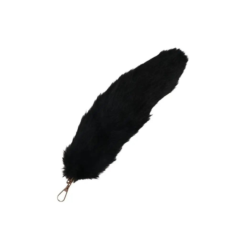 Long Hair Fur Tails Pendant Ornament Bag Charms Tail Hanging Keychain Keys Holder Fluffy Plush Tail Keyring Jewelry Gifts