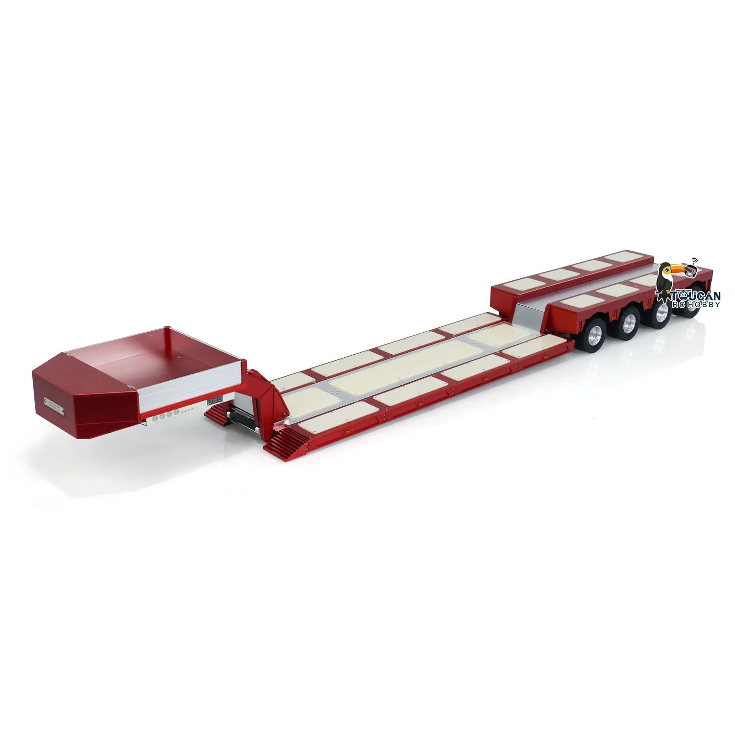 DG-999 4 Axles RC 1/14 Metal Trailer Detachable Gooseneck for DIY Tractor Truck Model with Light System Servo ESC TH23977