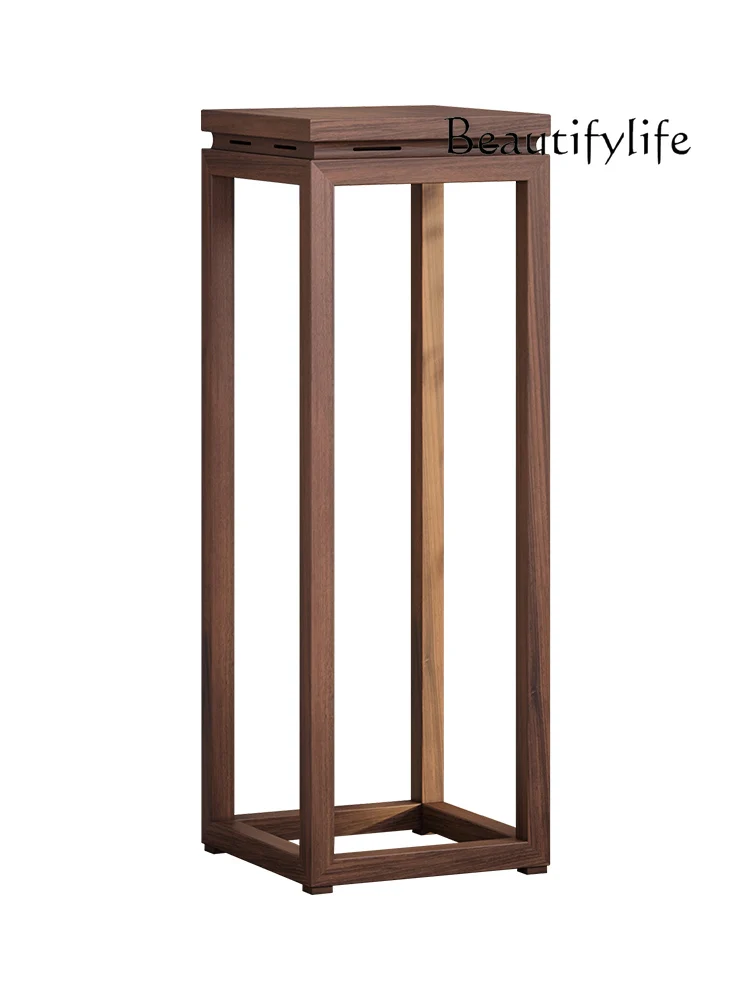 

Black Walnut New Chinese Style Solid Wood Flower Stand Simple Home Flower Storage Rack Bonsai Shelf