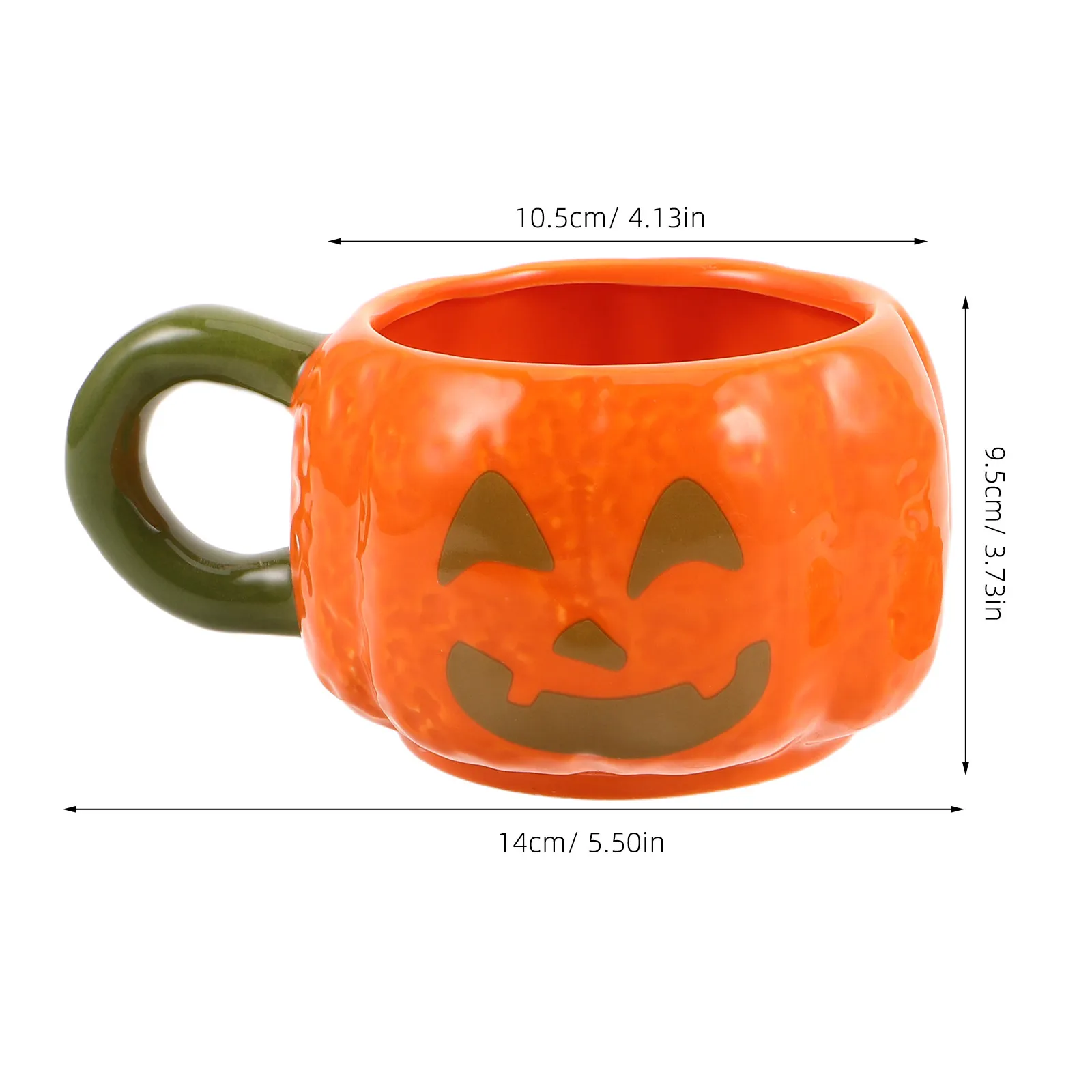 Halloween Pumpkin Mug Lid Ceramic Coffee Cup Fall Themed Cute Hot Chocolate Tea Kitchen Decor Pumpkin Cup Cappuccino Mug