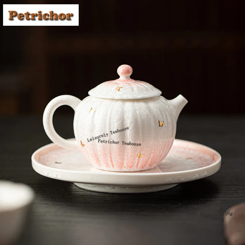 

130M Lice Flower Crystal Glaze Teapot Ancient Tea Infuser Pot Household Tea Brewing Kettle With Filter For Tea Pot Bearing Craft