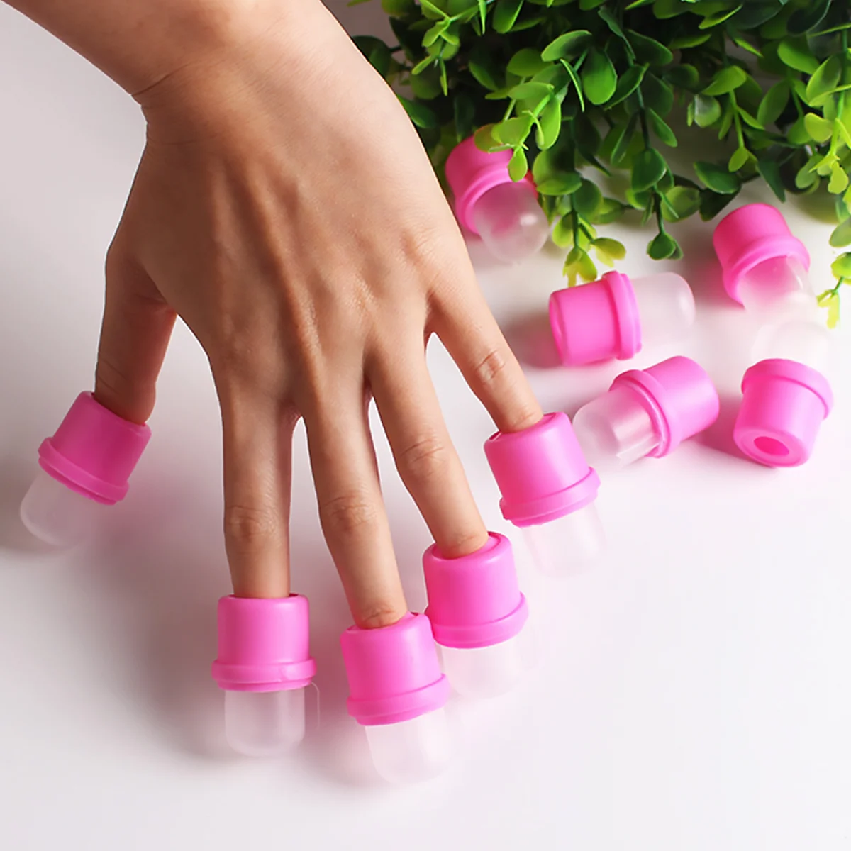 10 PCS Nail Gel Polonês Ferramentas de Manicure Remoção de Capas Removedor de Soaker Removedores Rosa