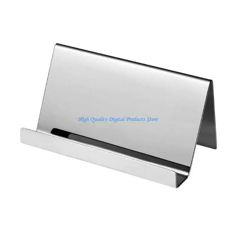 U2JE High-End Stainless Steel Business Name Card Holder Display Stand Rack Desktop Ta