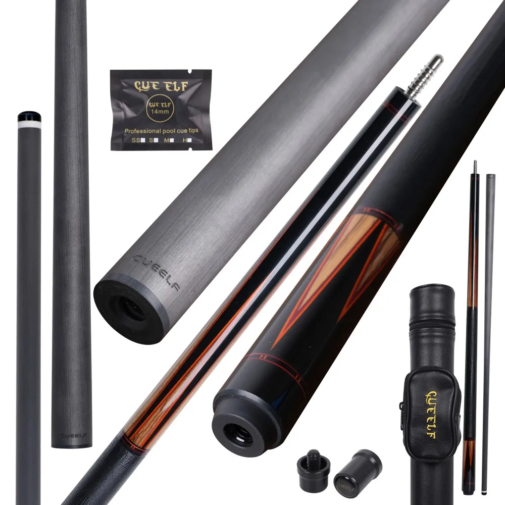 

High Quality Solid Wood Billiard Pool Cue Luxury Carbon Fiber Shaft 58" Pool Cue Stick Carbon Cue Bocote