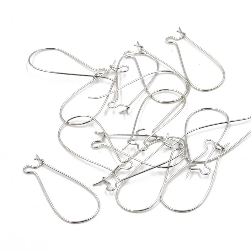 50PCS 16x38mm 2 Color Kidney Ear Wires Earring Findings Clasps Hooks Fittings DIY Making Accessories Iron Earwire Jewelry