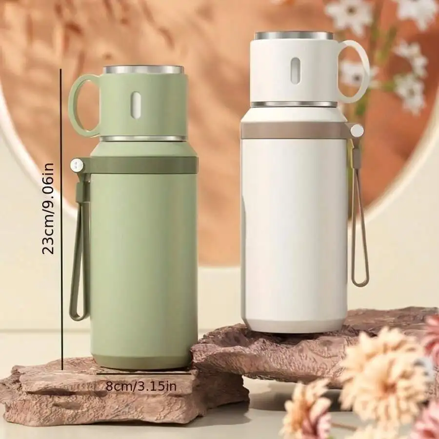 

600ML Stainless Steel Vacuum Thermos With Handle For Office Home Outdoor Use