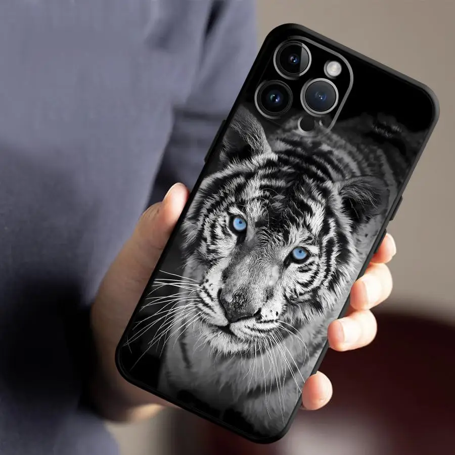 Animal Tiger Lion Funda Phone Cover Phone Case for Apple iPhone 17 Pro Max 12 15 Pro 7 8 16 14 13 17e Air 11 XR XS MAX