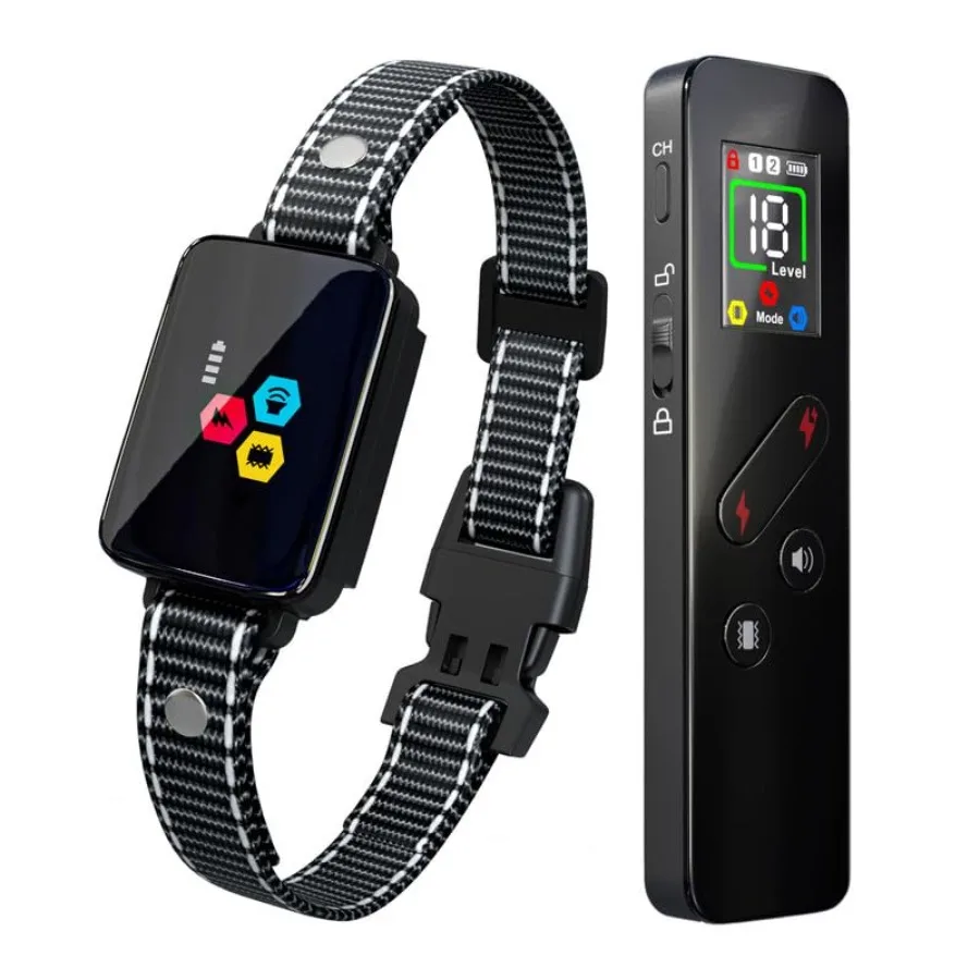 

Cat Training Collar Cat Bark Collar with Remote Electric Cats Shock Collar 3300Feet IP67 Waterproof 3 Training Modes Beep Vibra