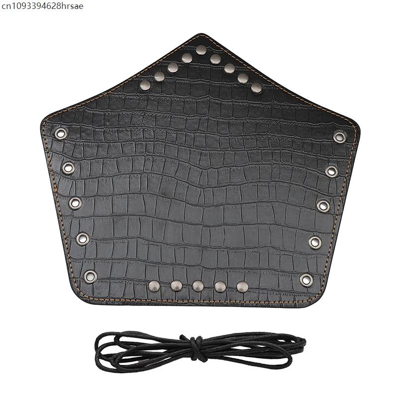 1 ペア中世フェイクレザー鎧アームウォーマーヘビ革パターンレースアップバイキング騎士ガントレットリストバンドブレイサーコスプレ小道具