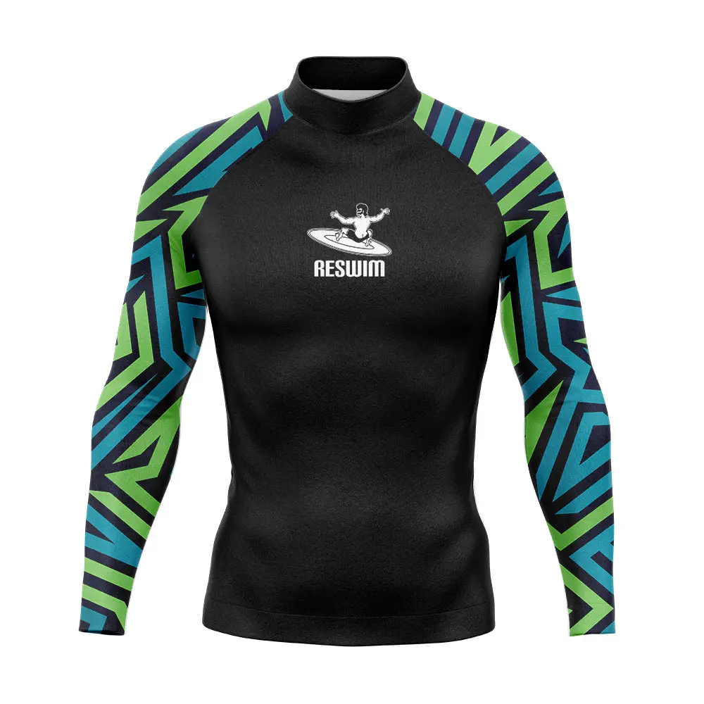 

New Men's UV Protection Swimwear Rash Guards Long Sleeve Surfing T-Shirt Swimsuit Sports Surf Diving Shirt GYM Clothes Rashguard