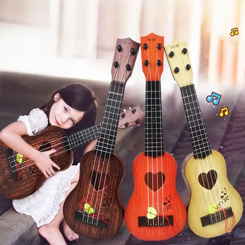 26/35 cm gitaarspeelgoed voor kinderen leren, Yukrili muziekinstrument met vier snaren en peddels