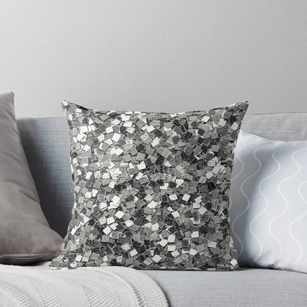 

Silver Party Confetti Throw Pillow Pillow Cover Sofa Cushions Cushions Christmas Pillowcase pillow