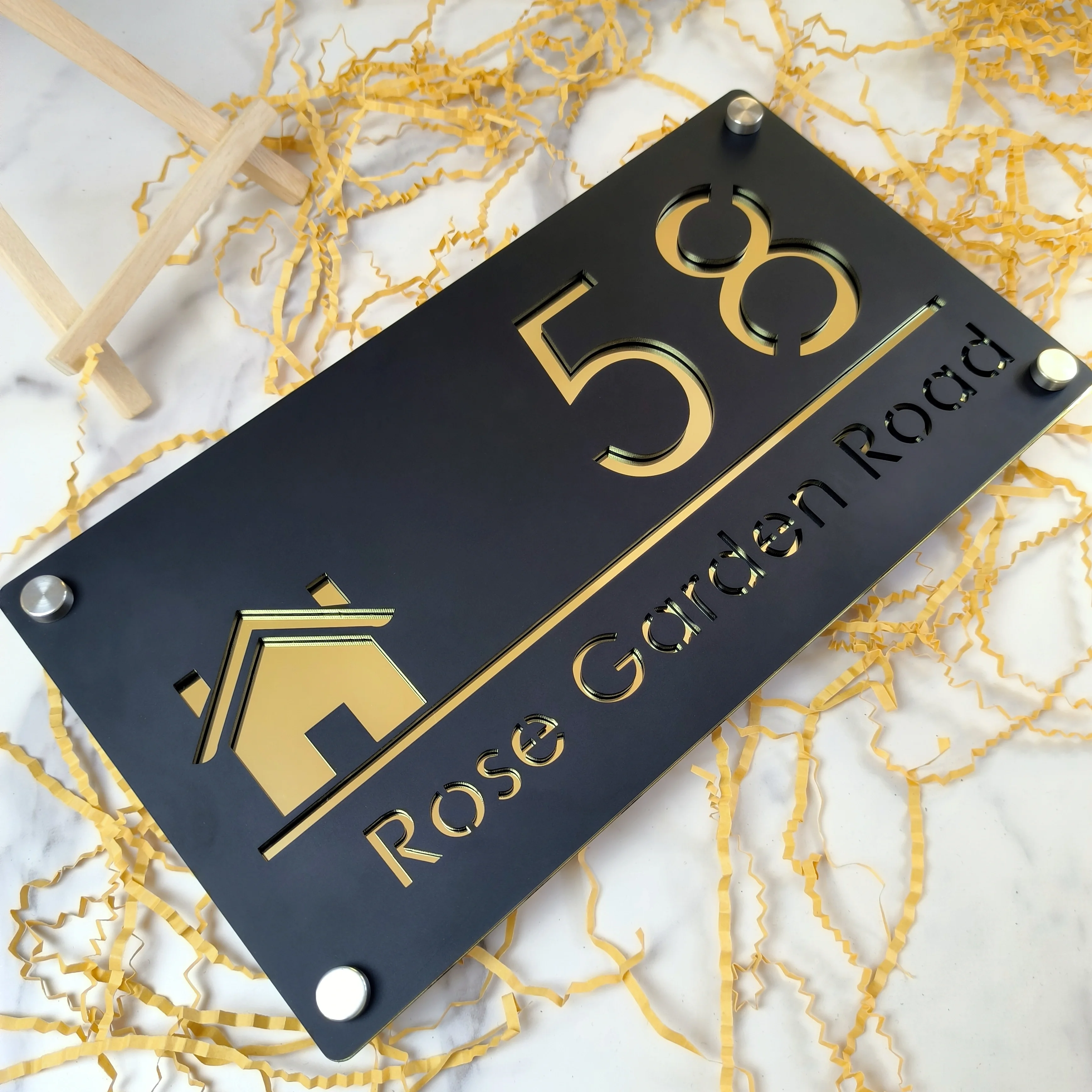 Custom Personalized Large 3D Acrylic House Number Sign Weatherproof Laser Cut Outdoor Address Plate Home Apartment Commercial