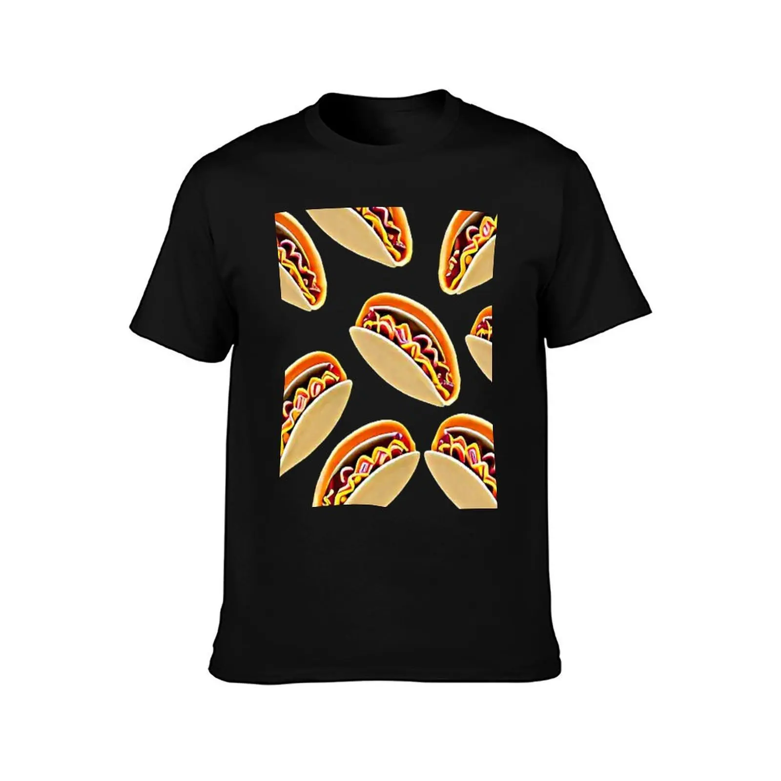 Tacos pattern, perfect for binge or movie night T-Shirt Fashion Casual Short Sleeve T-Shirt