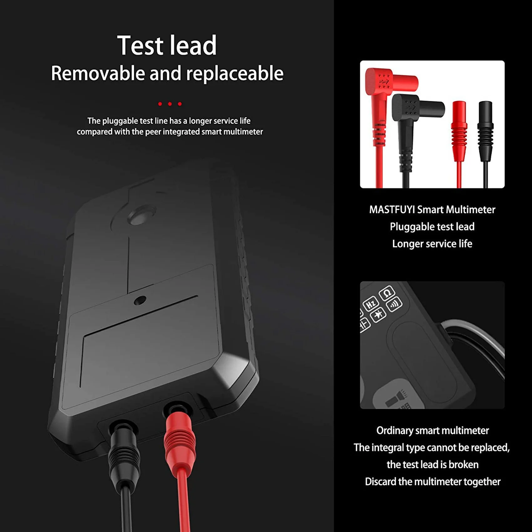 Digital Multimeter 6000 Counts True RMS AC/ Resistance Capacitance Frequency Continuity Diode NCV Test FY107C