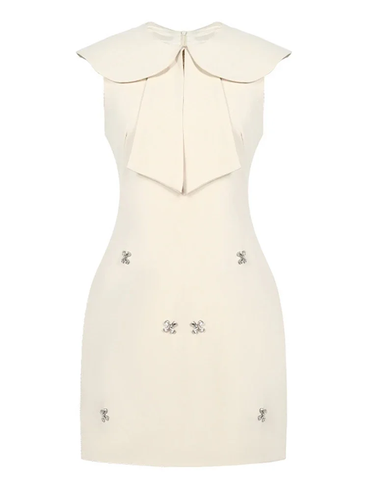 แฟชั่นฤดูร้อนเลดี้หวานชุดราตรีเสื้อผ้าผู้หญิงหรูหราแขนกุด Slim A-Line สั้นพรรคพรหม Vestidos