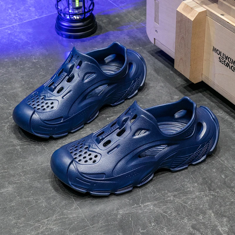 

Новые мужские летние уличные сандалии, мужские водонепроницаемые пляжные туфли без шнурков