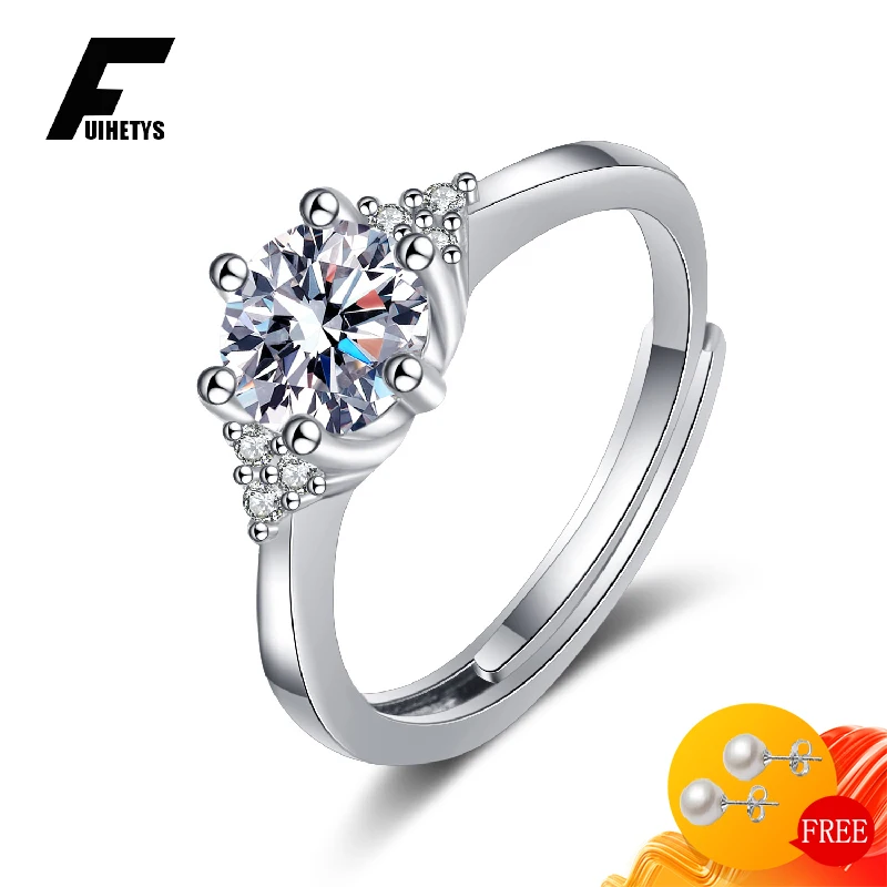 

FUIHETYS Fashion 925 Silver Jewelry Ring with Zircon Gemstone Accessories for Women Wedding Party Engagement Gift Finger Rings