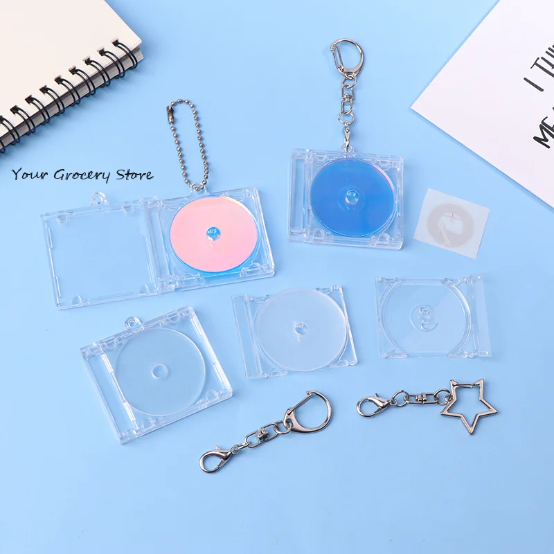 1set Mini NFC Functional CD Disc Case Key Chain Peripheral Commemorative Album Key Holder For DIY Backpack Pendant