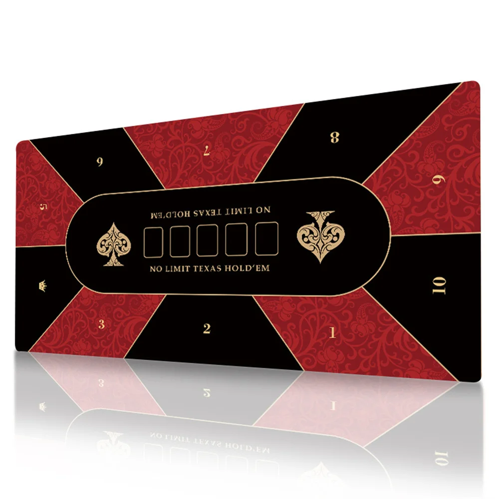 Texas Hold'em Poker Tablecloth Poker Topper for Tables Portable Poker Table Top Layout Rubber Poker Mat for Game Party