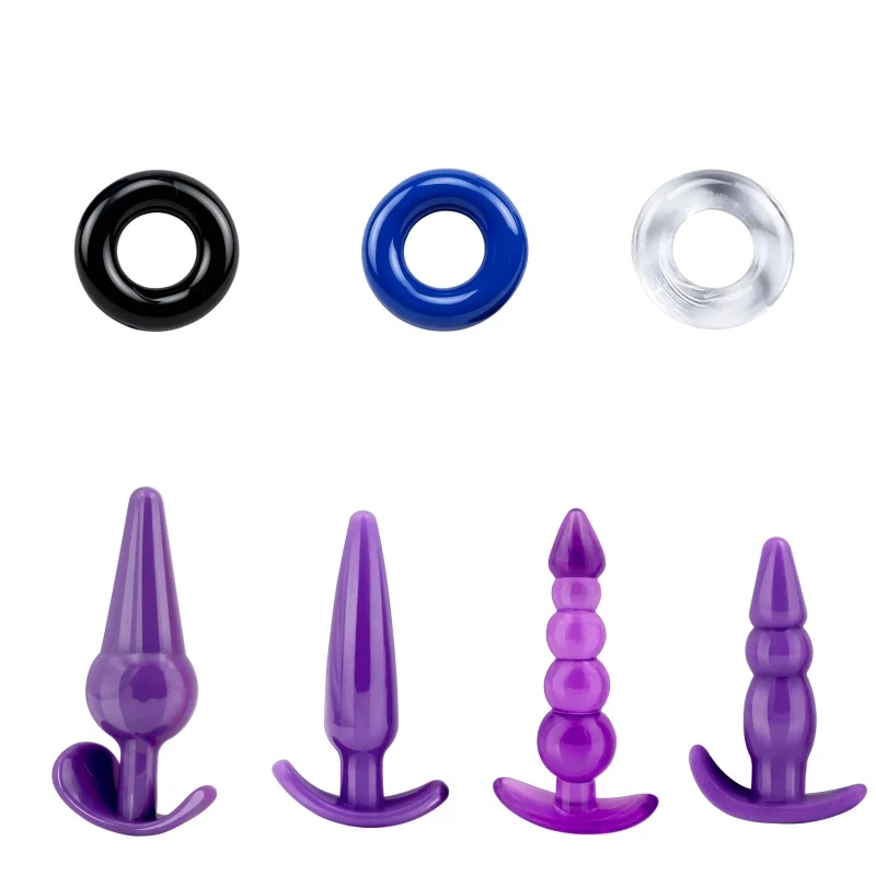 7pcs Anal dilation device, anal plug, delayed ring, anal stimulator, couple sexual toy, suitable for both men and women