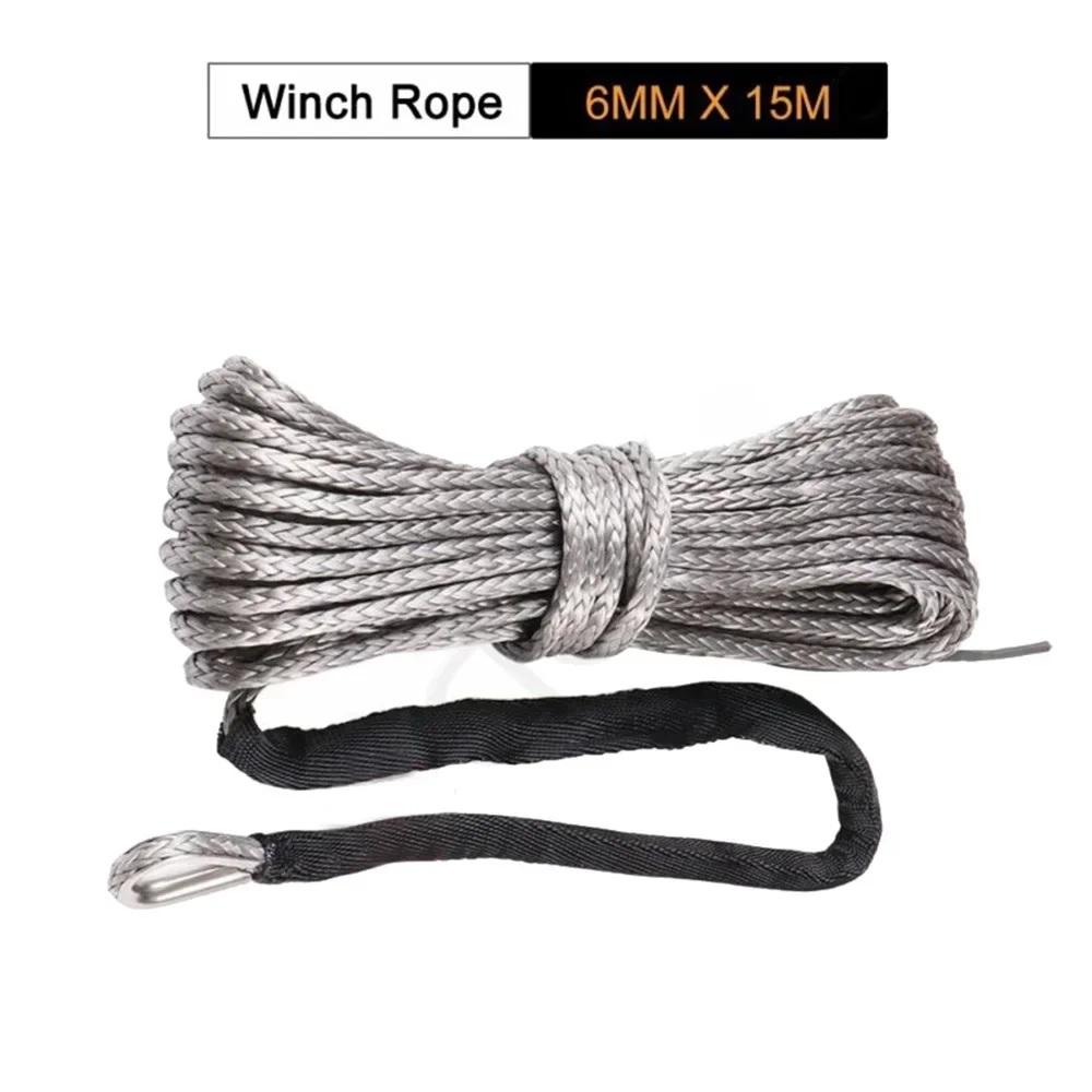 6mm*15m High-duty Winch Rope Line Tow Cable for SUV ATV Off-road Lightweight NEW