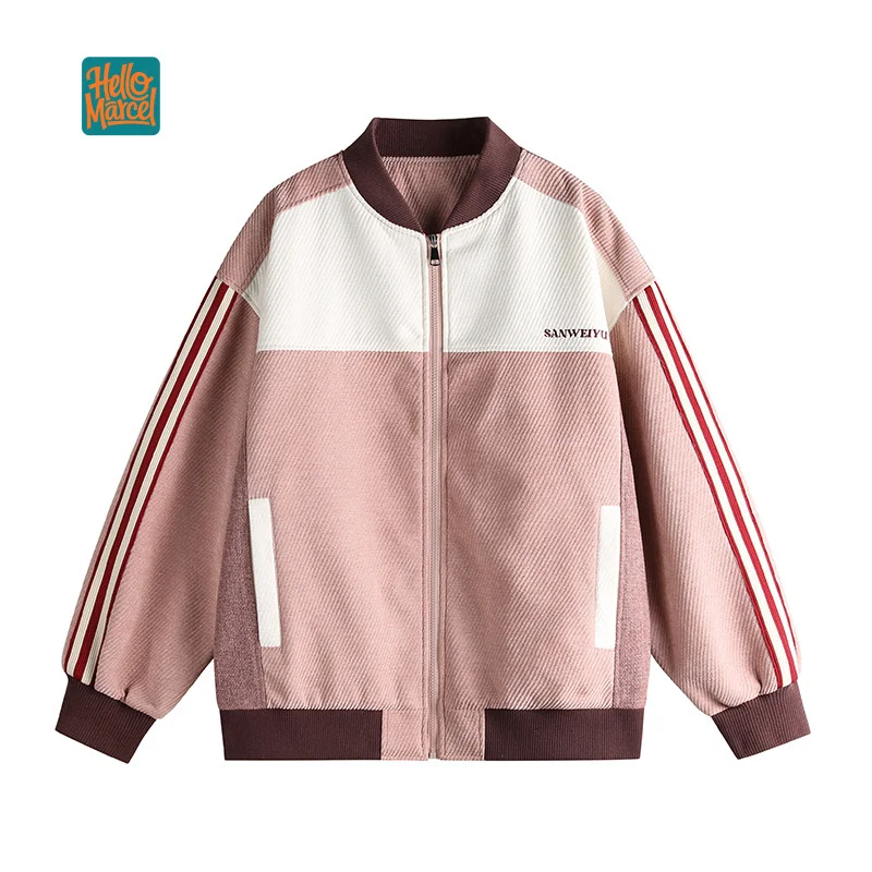 HELLOMARCEL EU US Size Luxury Quality High Street Jacket Retro Back To School Corduroy Baseball College Jacket