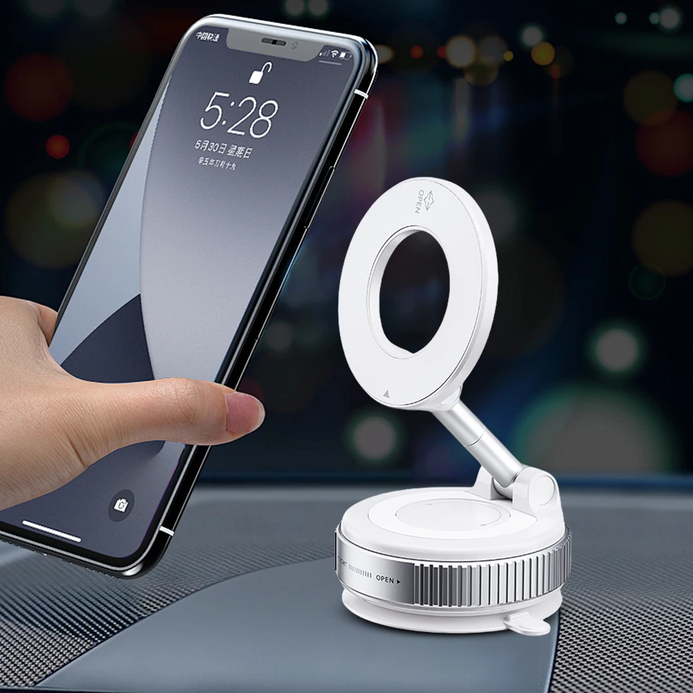 

Magnetic Vacuum Adsorption Car Phone Mount 360° Rotatable Folding Mobile Phone Stand for Car/Gym/Mirror/Shower/Smooth Surface