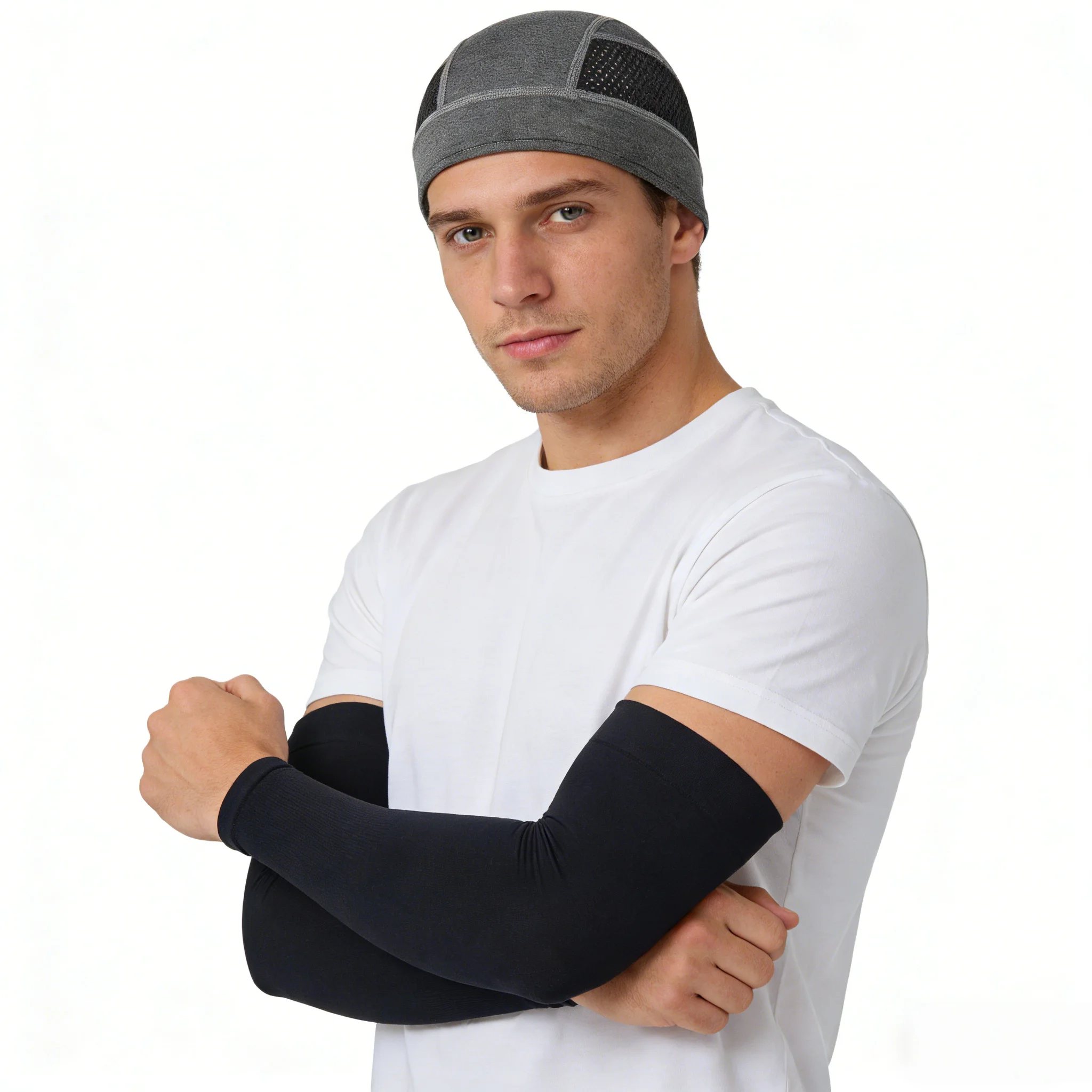 

Комплект из 2 предметов: летняя кепка для защиты от солнца и спортивные нарукавники для велоспорта, комбинированный набор для защиты от солнца