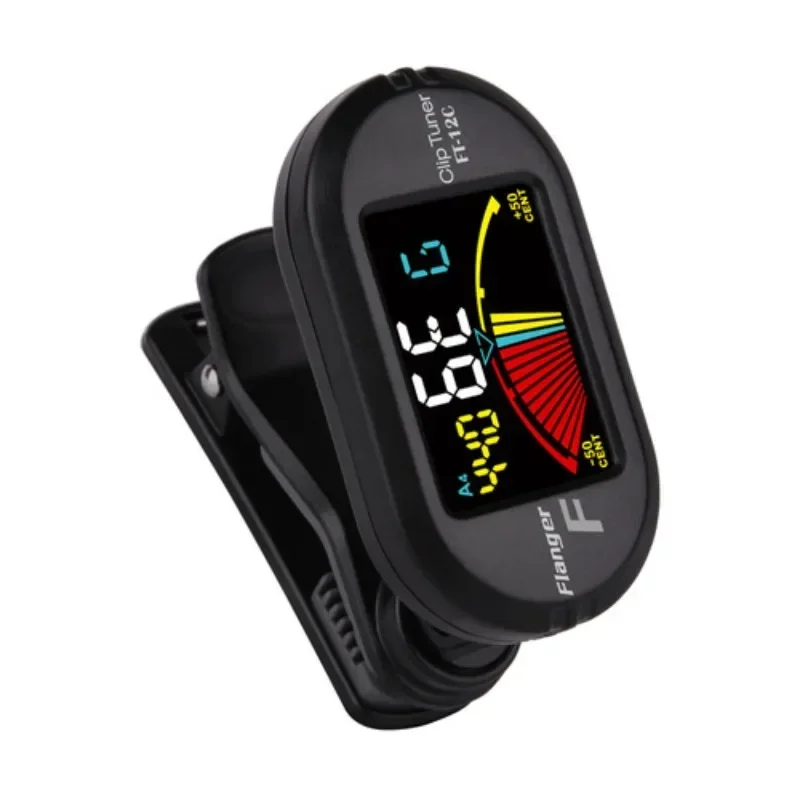 Flanger Guitar Tuner FT-12C Colorful Screen Chromatic Tuner with Clip Mount Display Tuner for Guitar Bass Ukulele Violin