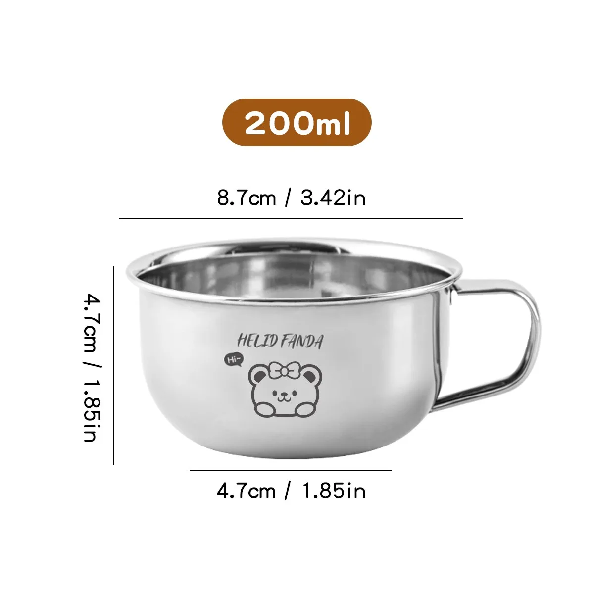 Schattige mini 304 roestvrijstalen kinderbeker met handvat, koffiemok, duurzame anti-verbrandings metalen drinkbeker voor kinderen.