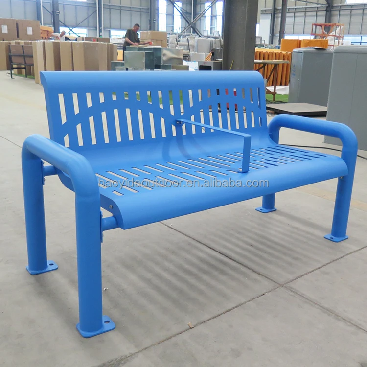 Pabrik Grosir Modern Outdoor Street Long Metal Bench Park Public Bench Outdoor Street Public Moden Design Garden Bench