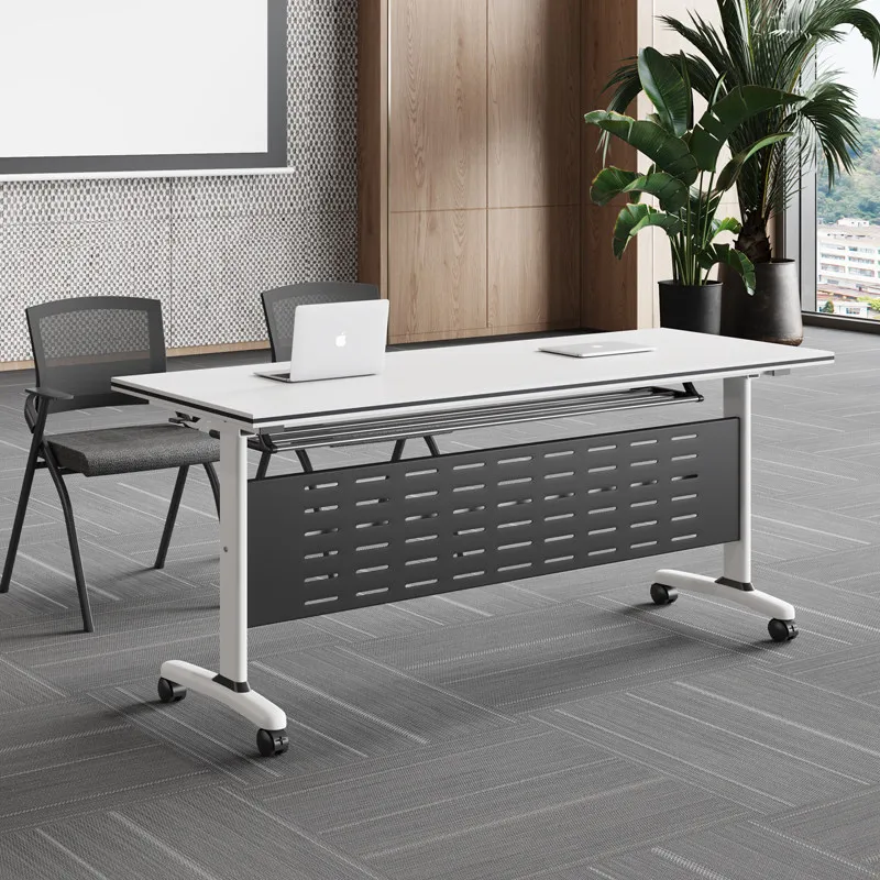 Folding conference table removable folding splicing strip table with wheels activity folding training office table and chair