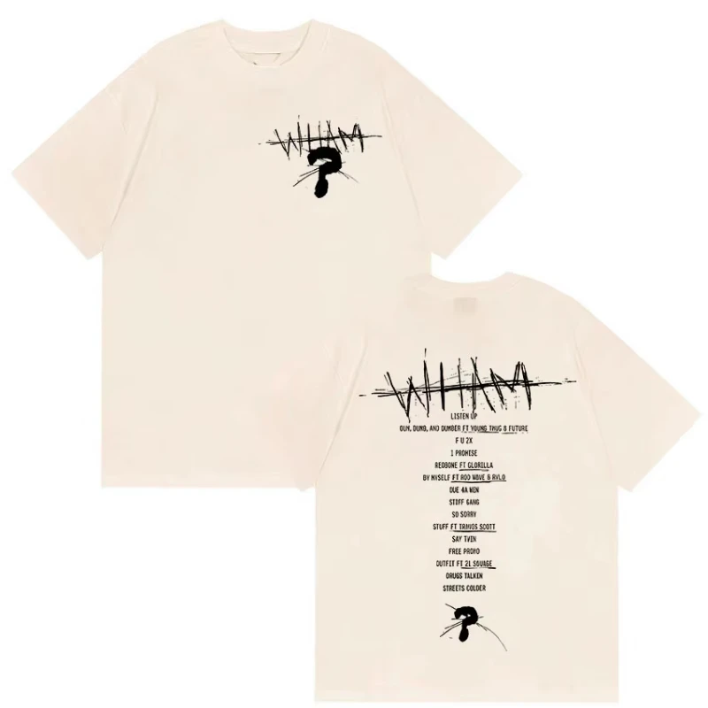 Rapper Lil Baby Wham World Tour 2025 Print T Shirts Men Women High Quality Fashion Cotton T-shirt Retro Hip Hop Oversized Tshirt