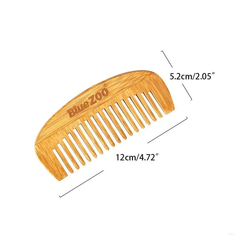 Molf 12cm Chiều dài Mini động tự nhiên Tóc bằng gỗ combs hình lưỡi liềm cong