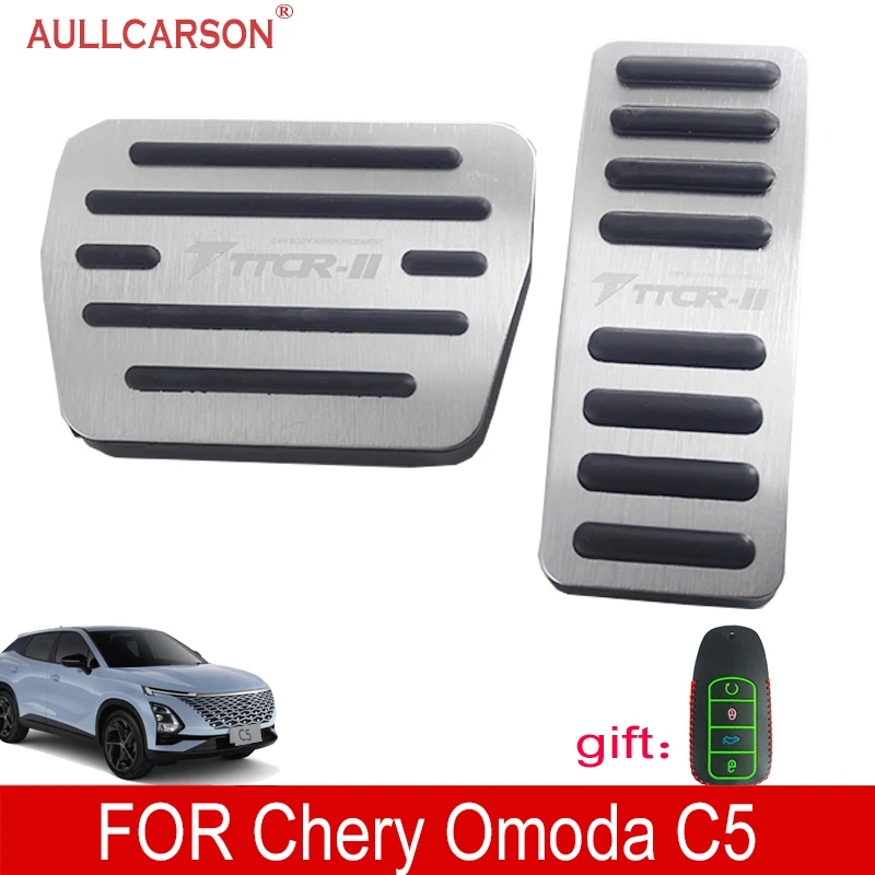 

For Chery Omoda C5 FX 5 Aluminium Alloy Car Pedals AT Accelerator Gas Cover Fuel Brake Foot Rubber Interior Accessories