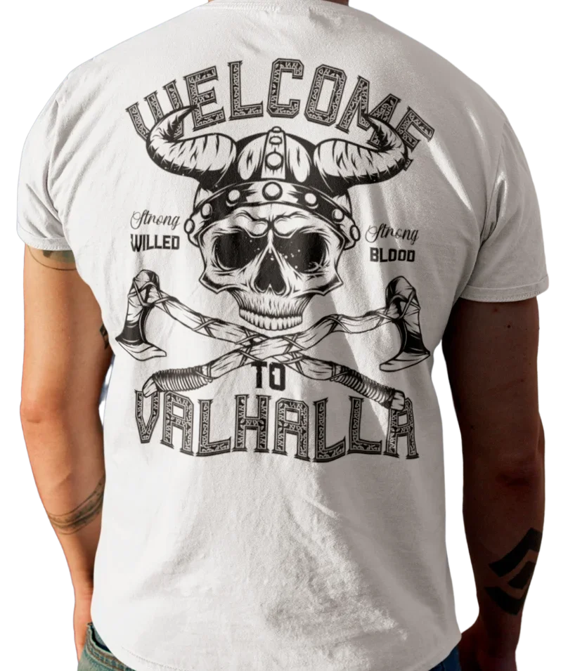 See You in Valhalla Nordic Warrior Skull T-Shirt 100% Cotton O-Neck Short Sleeve Summer Casual Mens T-shirt Streetwear