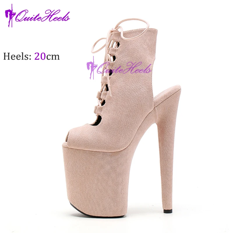 20cm fashion fish mouth super high heel boots model performance eye-sucking women's shoes show charming charm