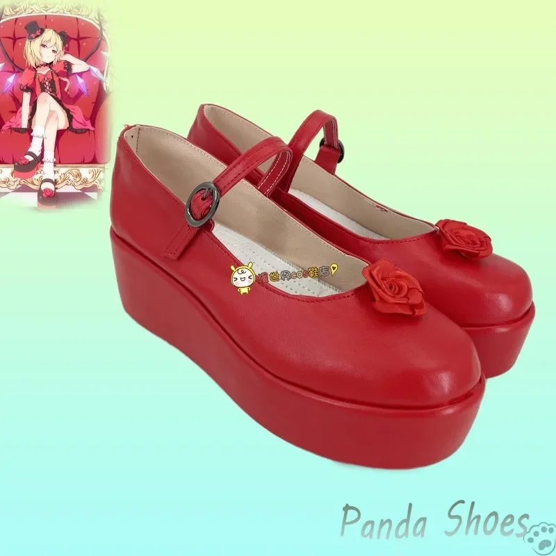 Game Touhou Project Flandre Scarlet Cosplay Shoes Anime Cos Comic Cosplay Costume Prop Shoes for Con Halloween Party