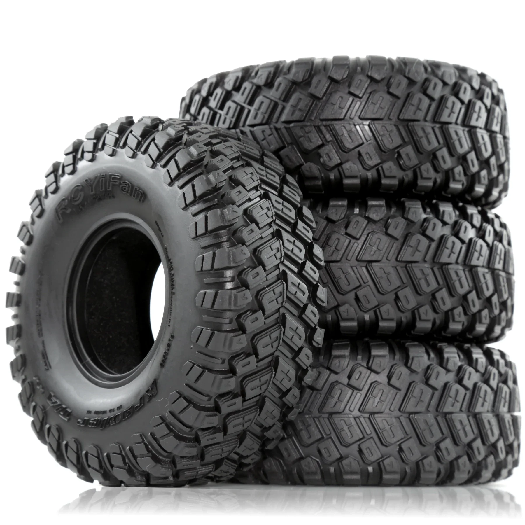 1.9" Voodoo KLR Rubber Tires 4PCS for Axial SCX10/TRX4 - 1:10 RC Crawler Truck (116x45mm) -Compatible with Tamiya, D90, TF2, MST