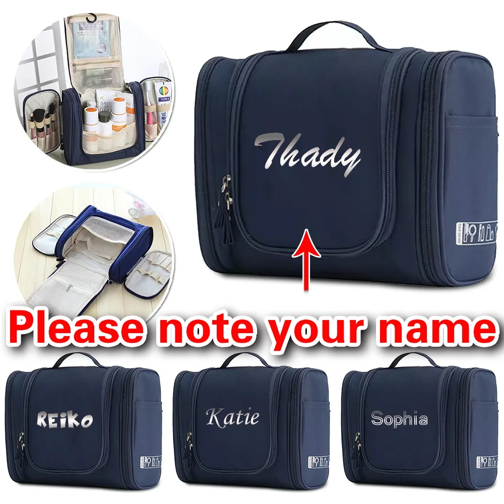 Personalized Customized Name Makeup Bag Toiletry Handbag Portable Paper Cash Pack Large Capacity Women's Zipper Cosmetic Bags